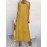 Casual Solid Color Ruffled Hem O-neck Pleated Long Maxi Tiered Dress