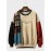 Mens Ethnic Tribal Letter Print Patchwork Crew Neck Pullover Sweatshirts Winter